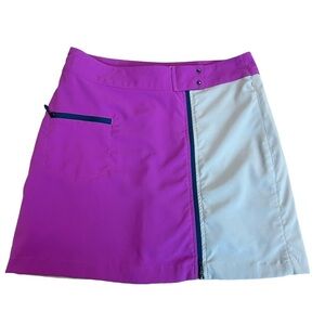 Lopez purple gray colour block skirt skort golf tennis Sz 2 NWOT